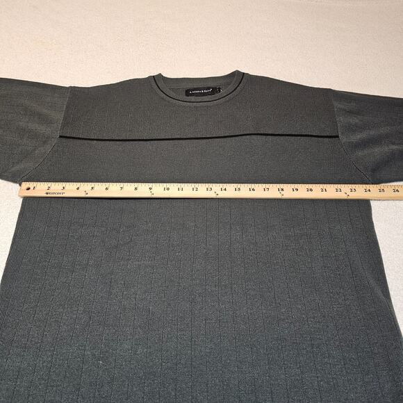 NWT A. Adams & Spire Men’s L Gray Crewneck Sweater Rib Knit Pullover Classic - Picture 6 of 9